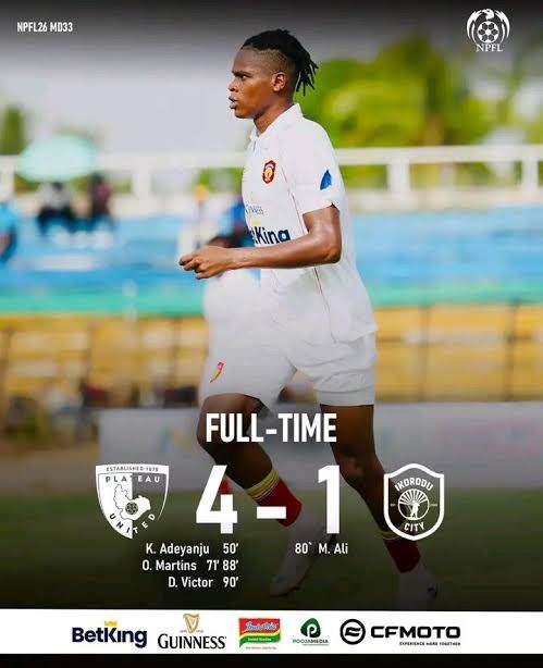 Following the result, Ikorodu City now trail both Rangers International and Rivers United, who are level on 55 points