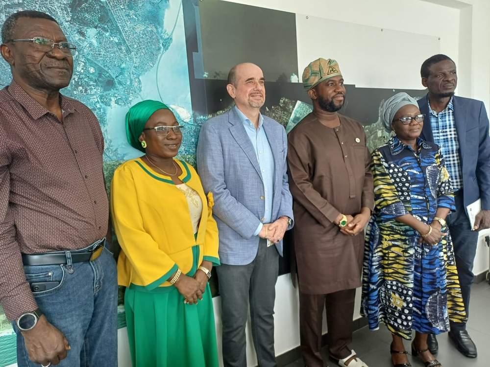 L- R: Deputy Project Coordinator, Julius Berger Nigeria (JBN) Engr Gbenga Osunlana; Senior Liaison Officer, JBN Engr. (Mrs.) Rasheedat Anifowoshe; and Regional Commercial Manager, Region West, JBN, Mr. Alexander Bauer; Managing Director, Lagos Water Corporation, Engr Mukhtaar Tijani; Executive Director Operations Lagos Water Corporation Engr. (Mrs.) HelenTaiwo; and Director Distribution, Lagos Water Corporation Engr. Bolaji Ogunlewe, during a courtesy visit to Julius Berger Nigeria on Wednesday, 12th August 2026.